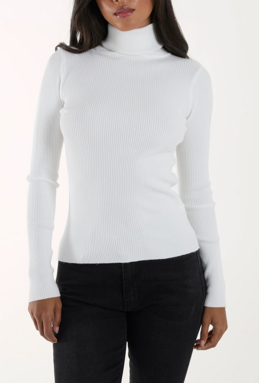 Ribbed Roll Neck