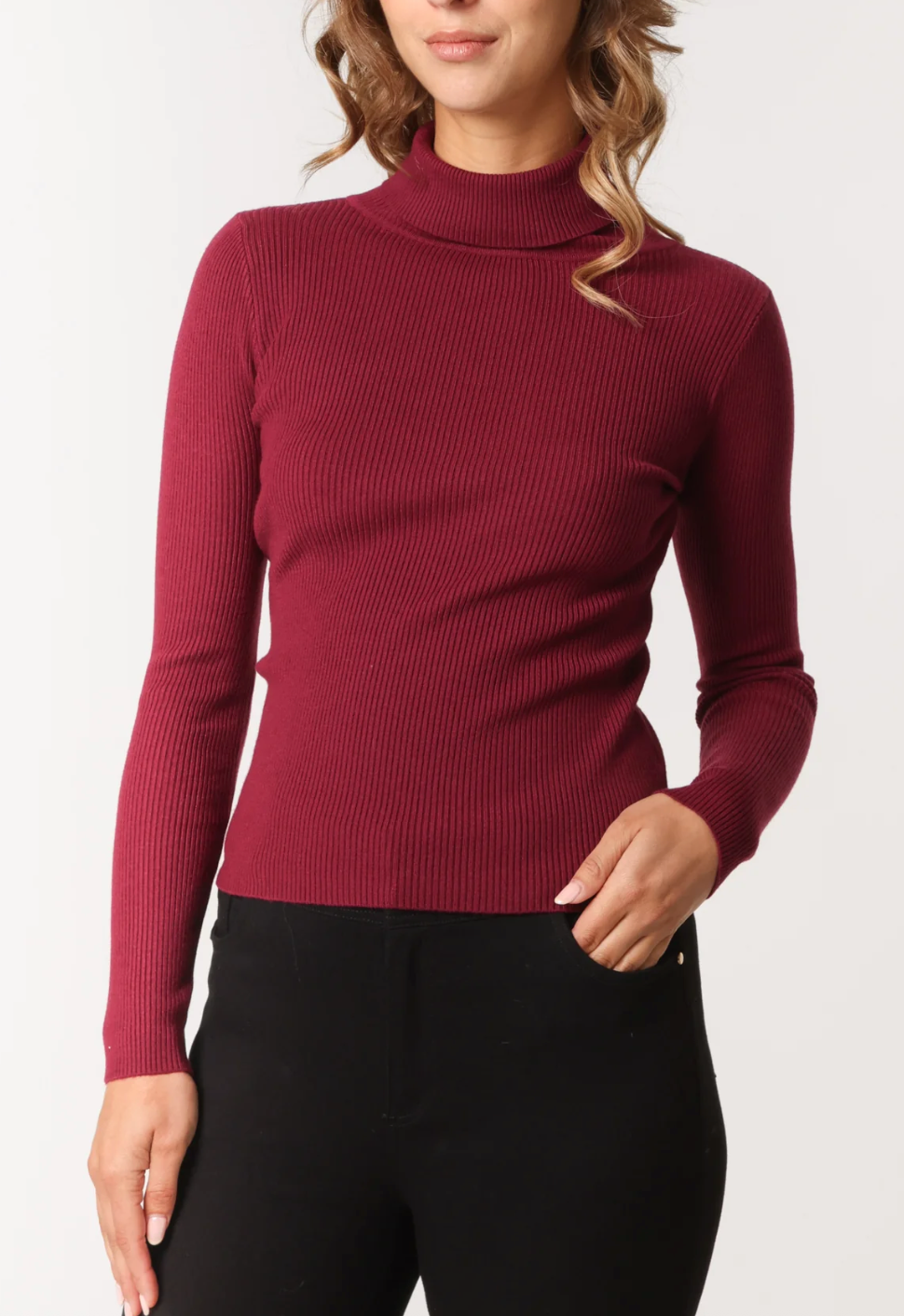 Ribbed Roll Neck