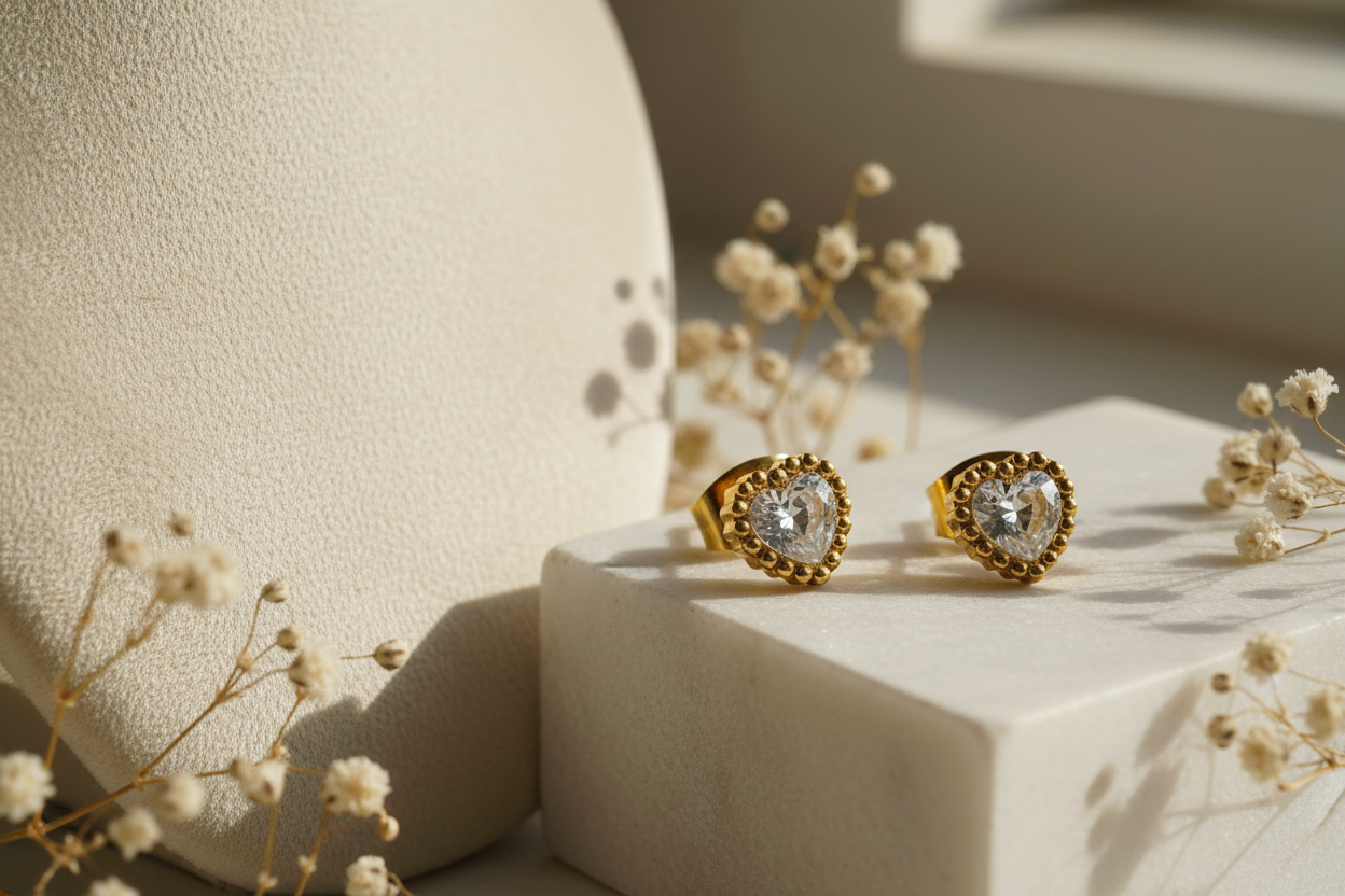 Crystal Heart Stud