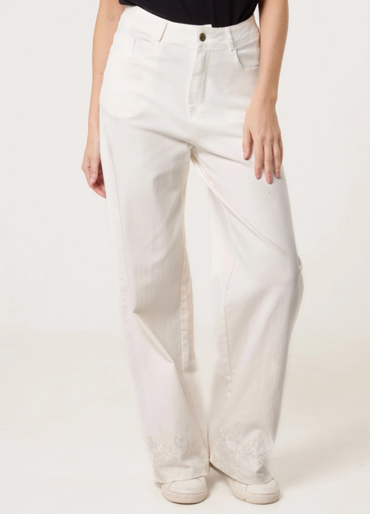 Floral Embroidered Jeans