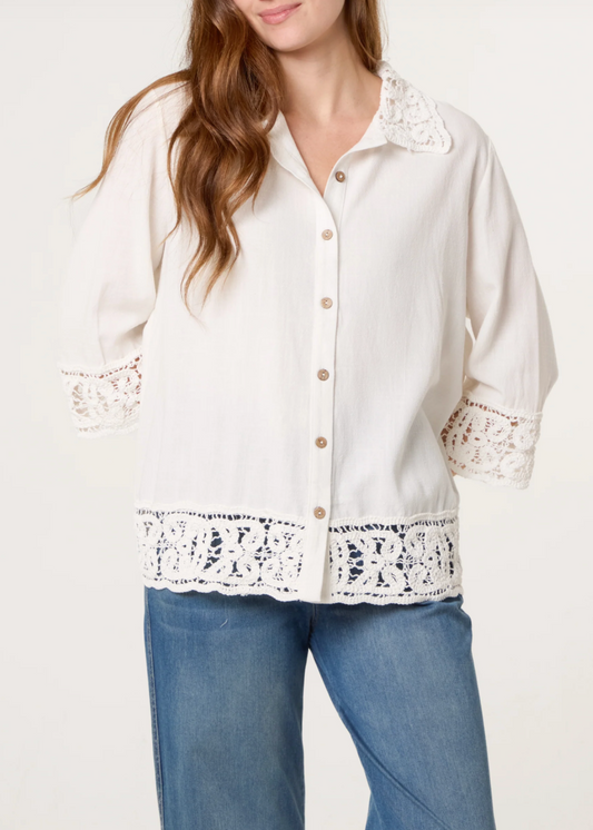 Crochet Trim Shirt