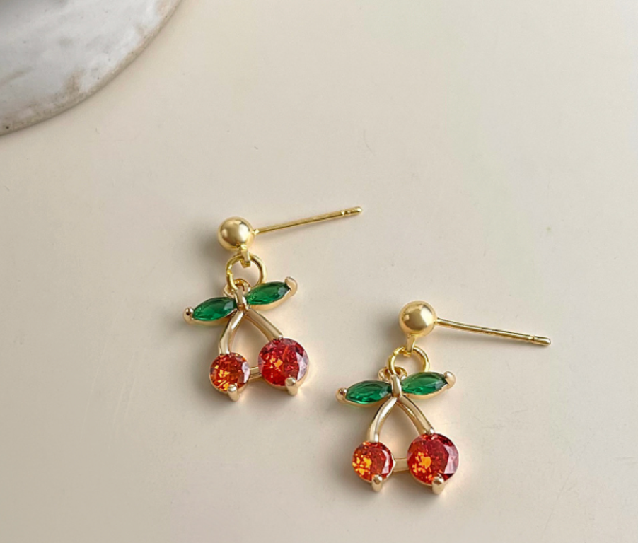 Cherry CZ Earrings