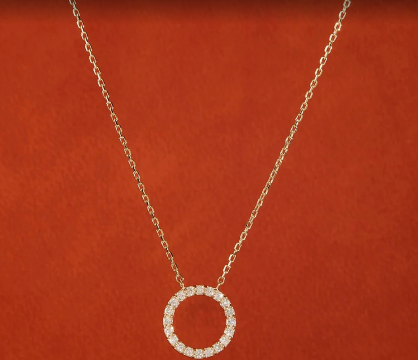 Circle CZ Pendant Necklace