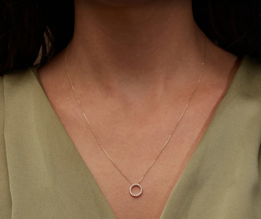 Circle CZ Pendant Necklace