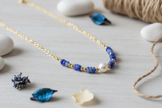 Deep Blue Beaded Necklace