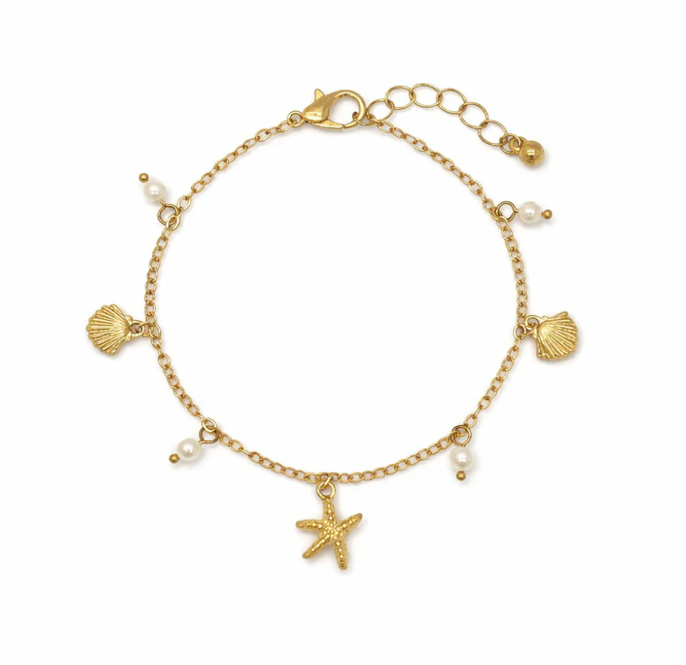 Delicate Pearly Shell Bracelet