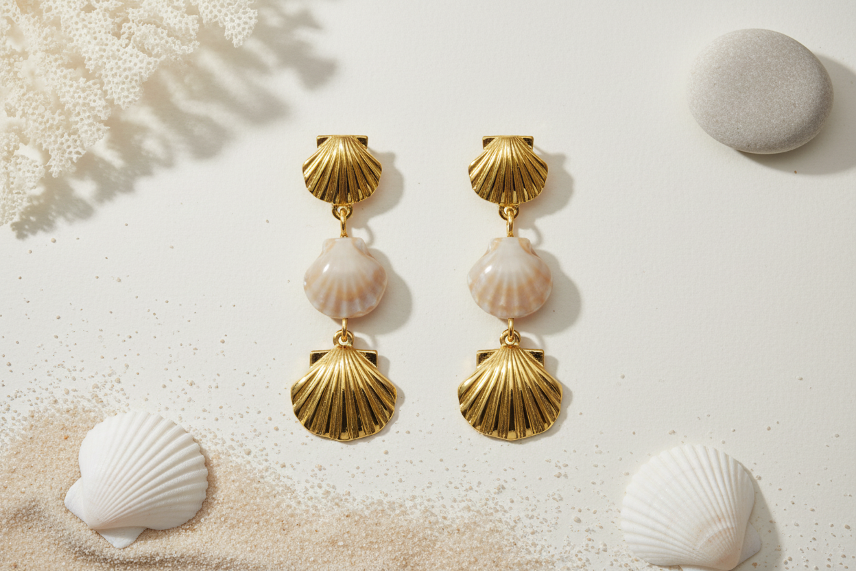 Sea Shell Drop Earrings