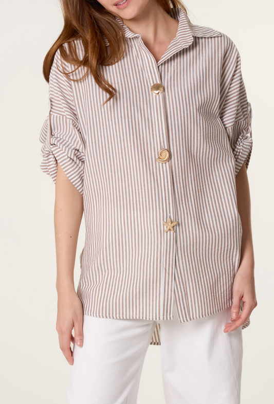 Striped Sea Button Shirt