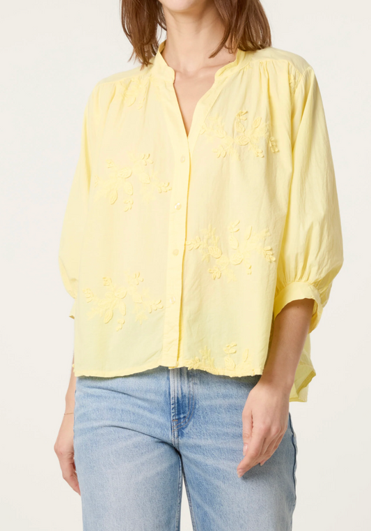 Embroidered 3d Ditsy Top