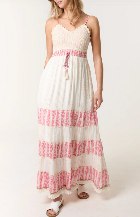 Lurex Crochet Maxi Dress