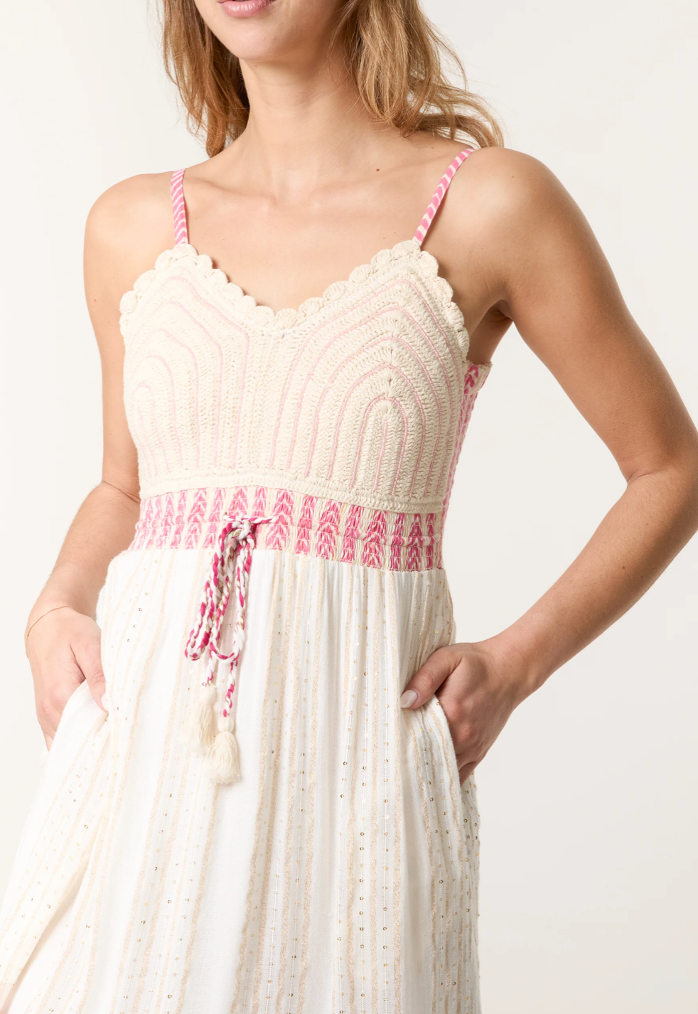 Lurex Crochet Maxi Dress