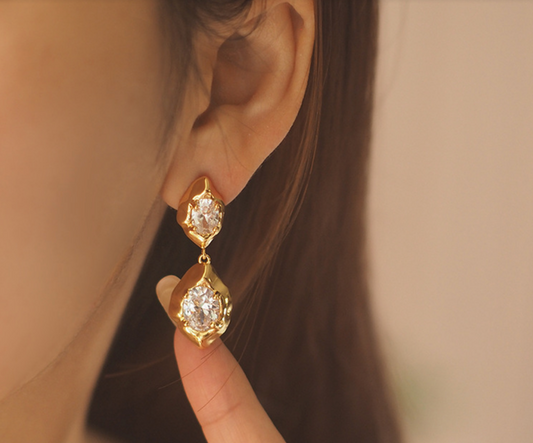 Double Drop Molten Earring