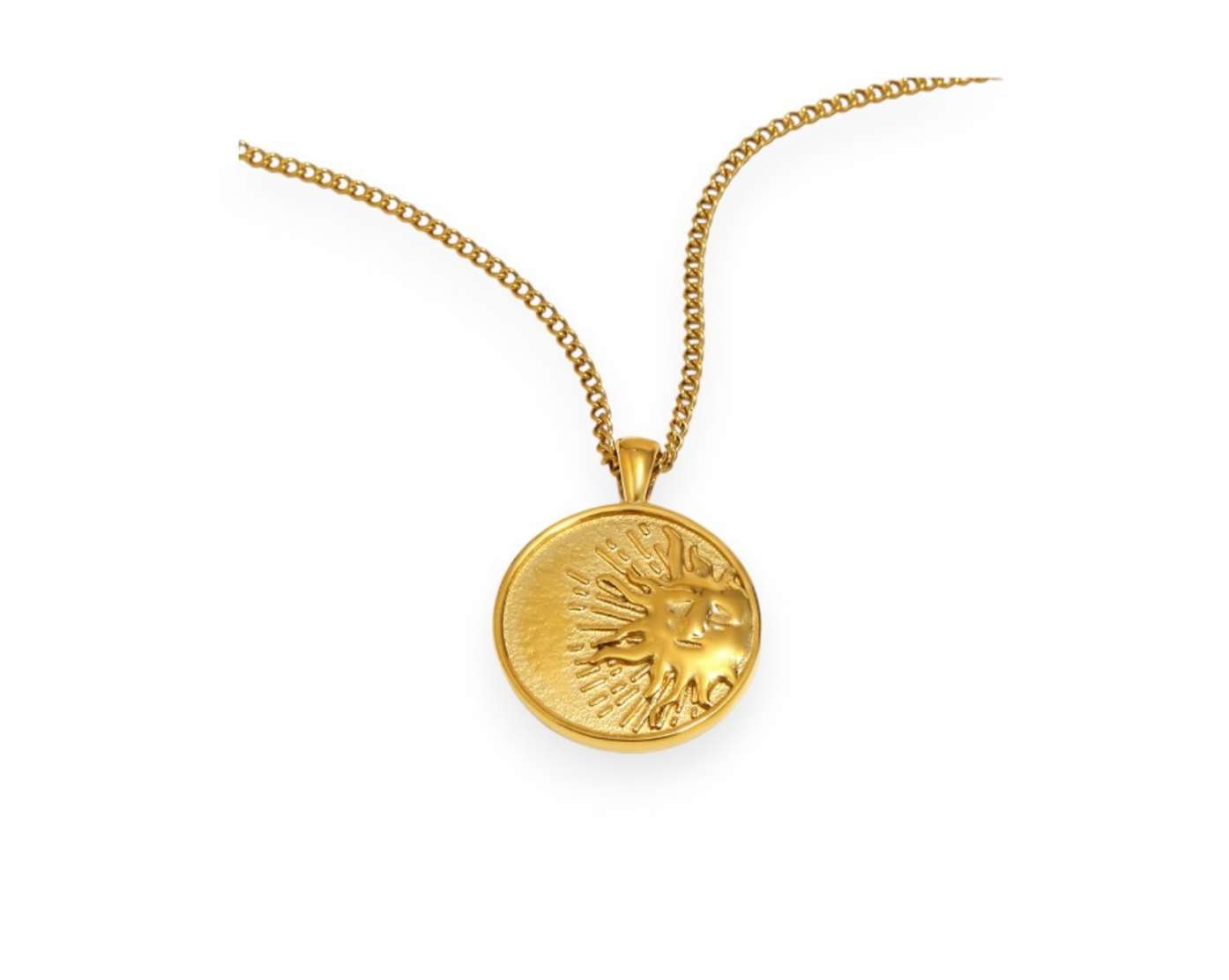 Sun & moon charm pendant necklace