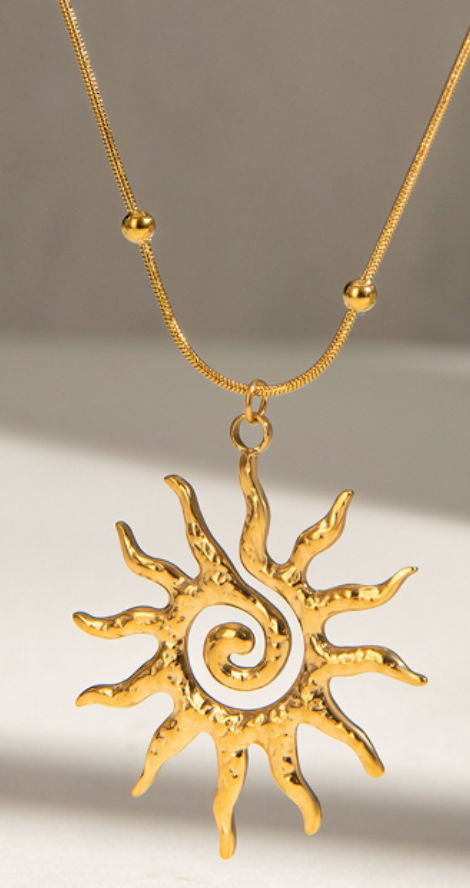 Spiral sun necklace