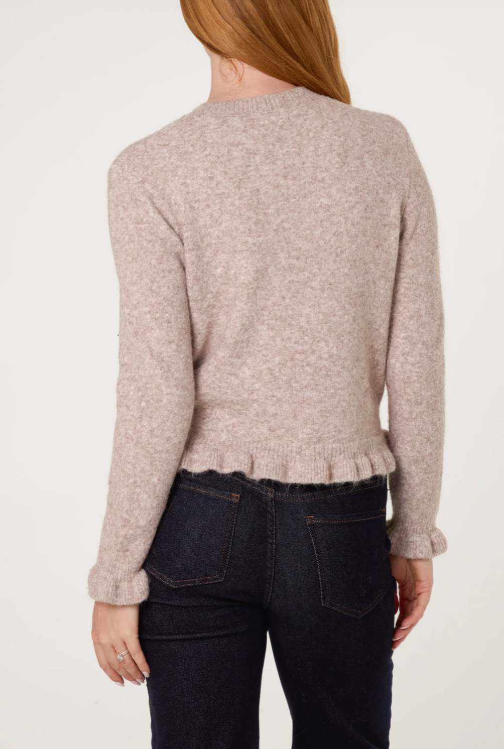 Ruffle Trim Button Cardi