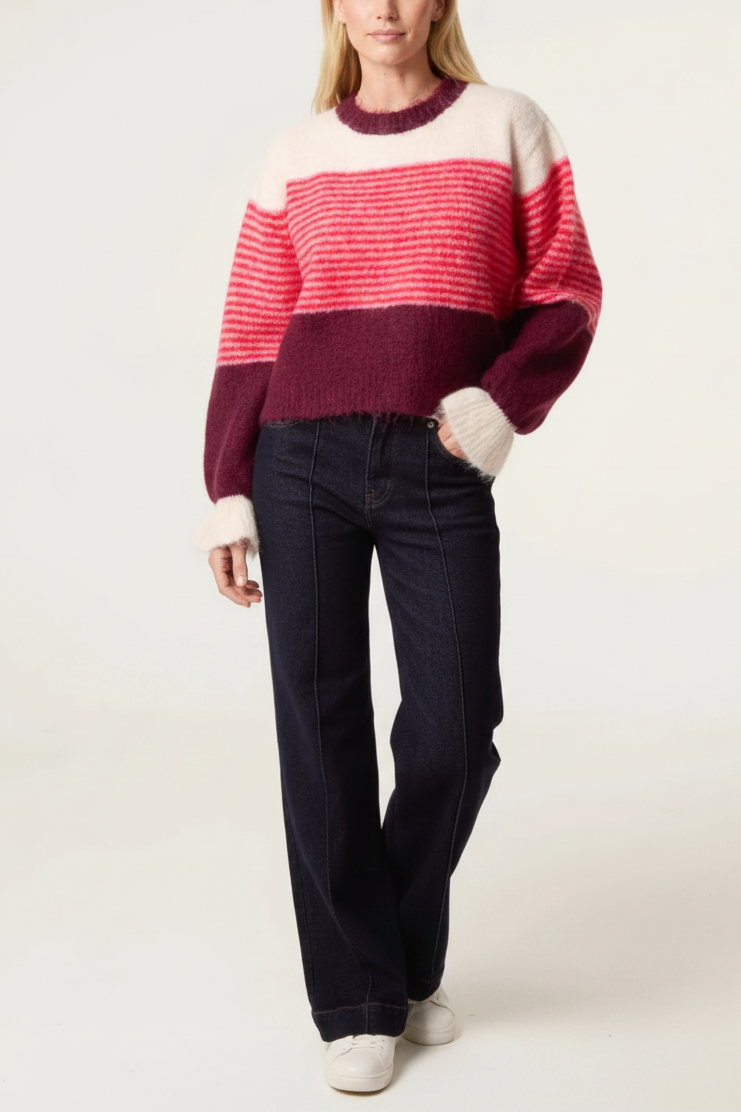 Flare Sleeve Stripe Jumper