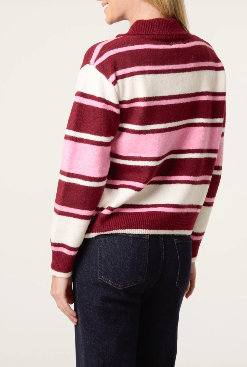 Polo Collar Stripe Jumper