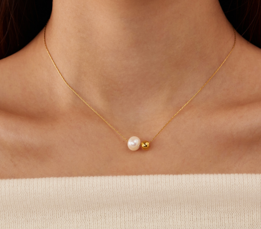Pearl & Ball Necklace