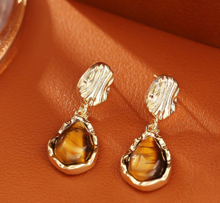 Tigereye Statement Earrings