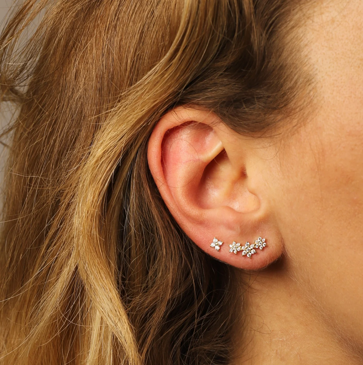 Crystal Flower Studs