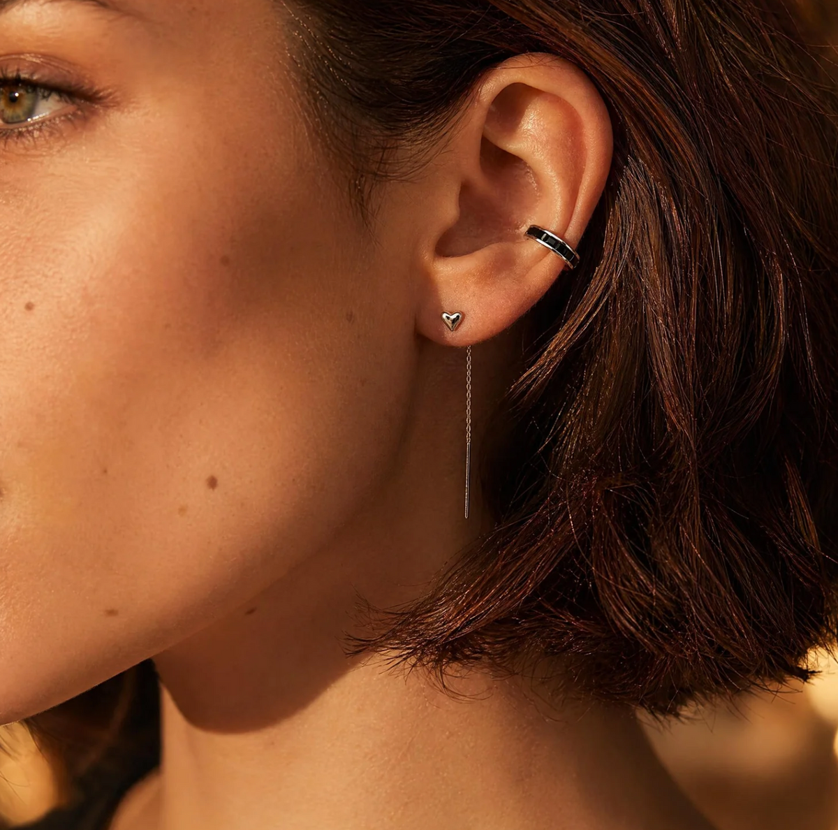 Heart Chain Thread Earring