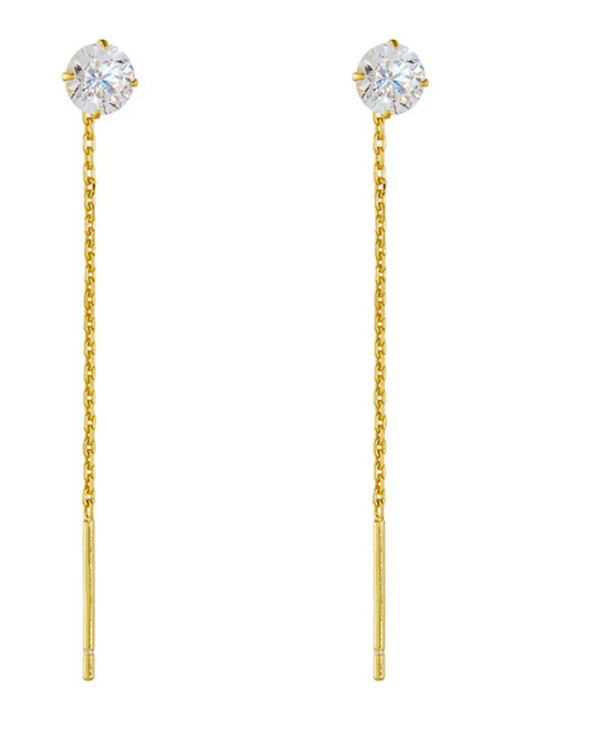 Single Crystal Thread Earring