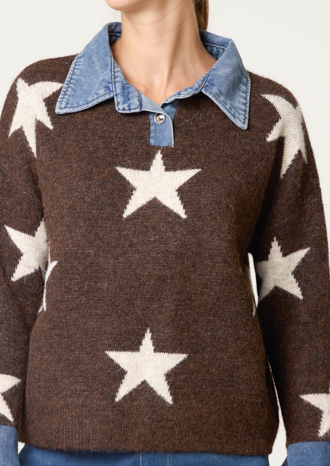 Star Knit Denim Jumper