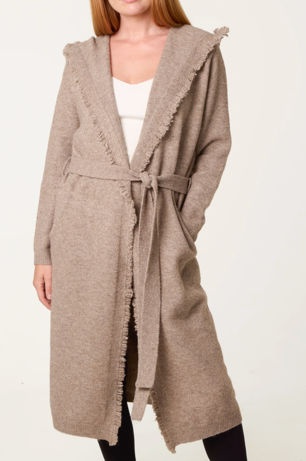 Edged Hem Longline Cardigan