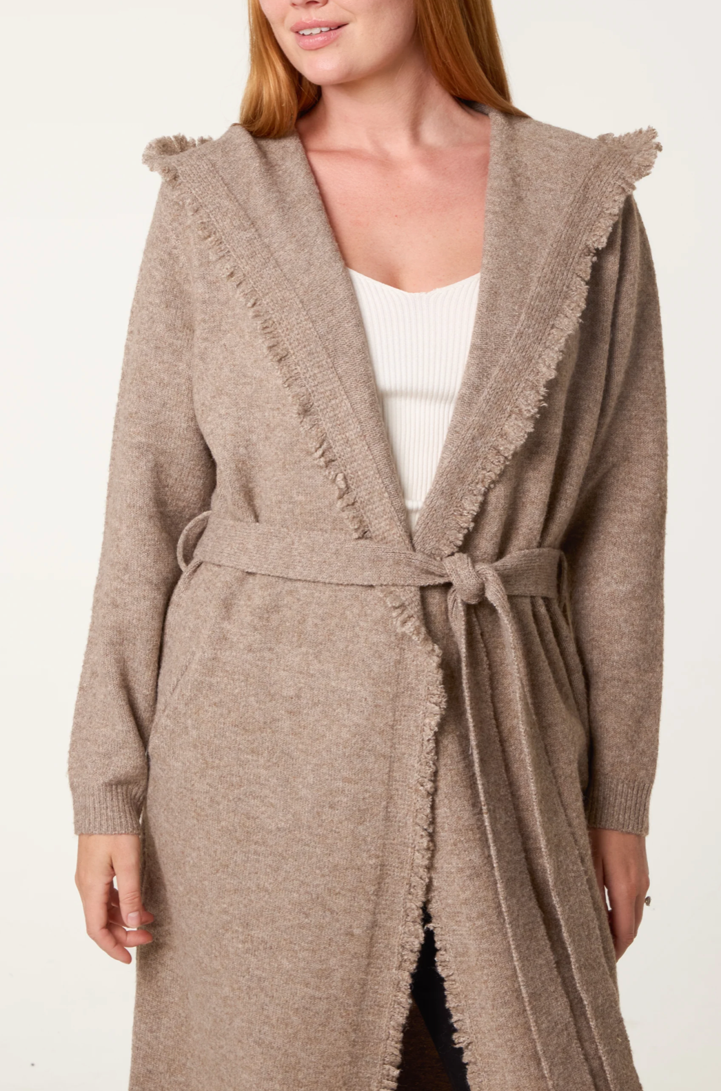 Edged Hem Longline Cardigan