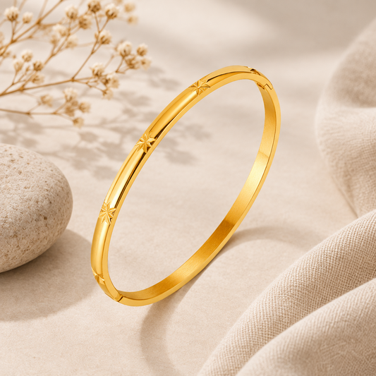 Engraved Star Bangle