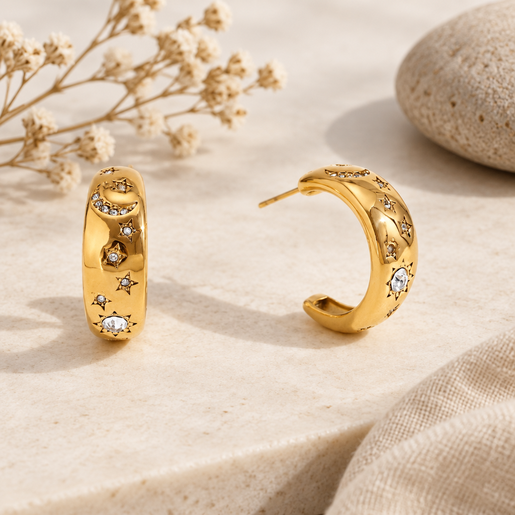 Celest Inset Chunky Hoop