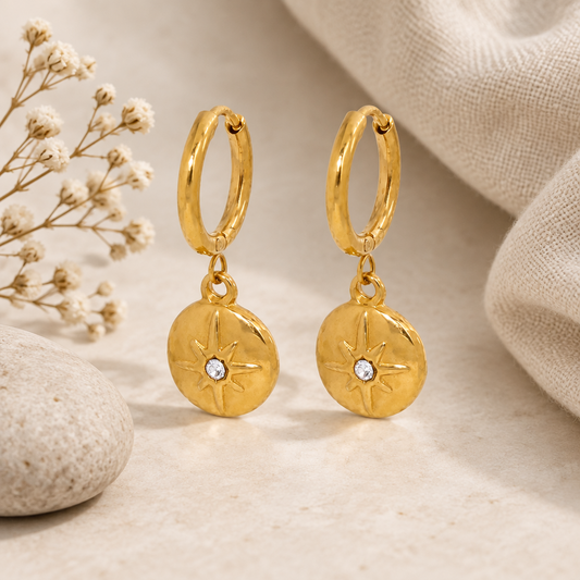 Sun Embellished Disc Huggie