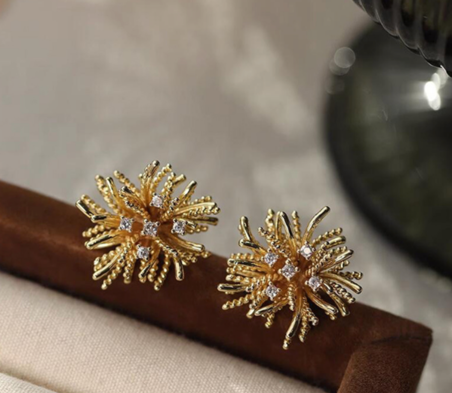 Textured Star Burst Studs