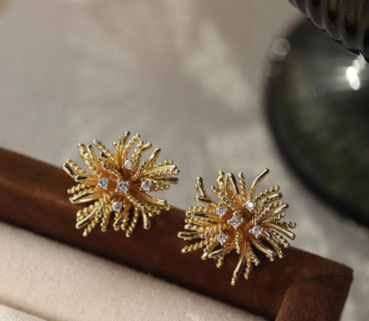 Textured Star Burst Studs