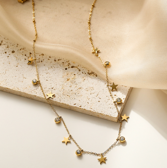 Star & CZ Necklace