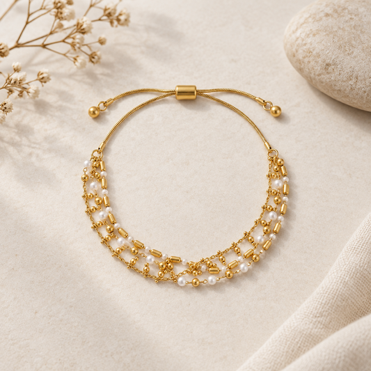 Layered Bead Slider Bracelet