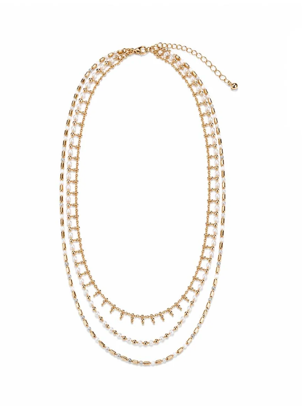 Layered Bead Chain Necklace