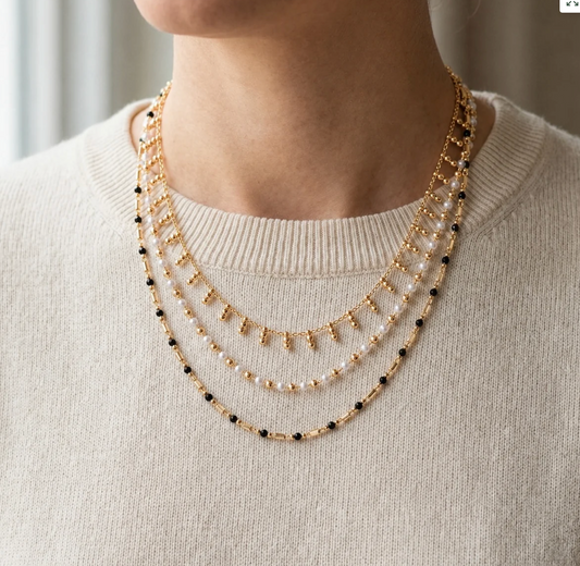 Layered Bead Chain Necklace