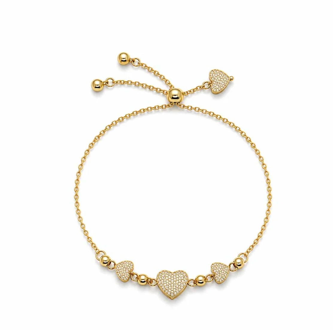 Heart Charm Slider Bracelet