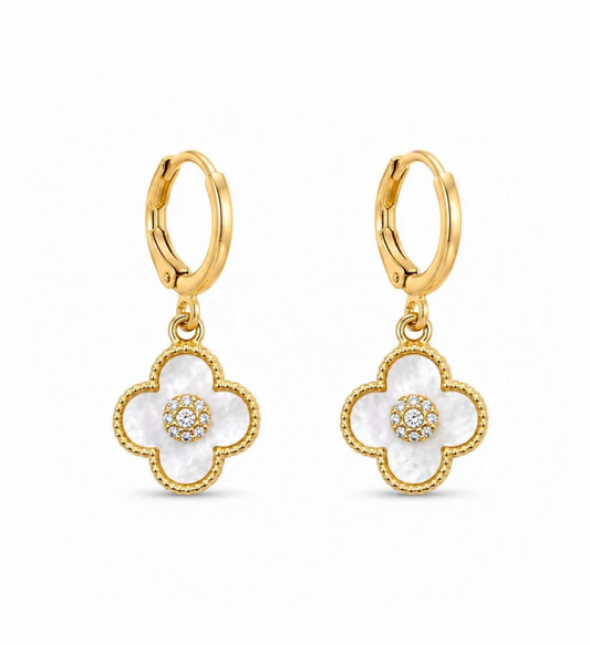 Mop Clover Drop Earrings
