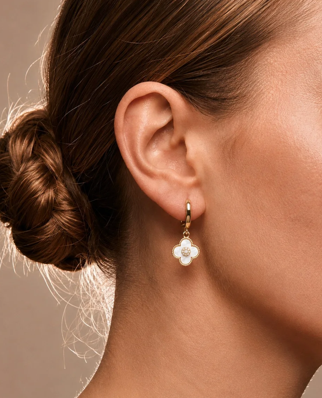 Mop Clover Drop Earrings