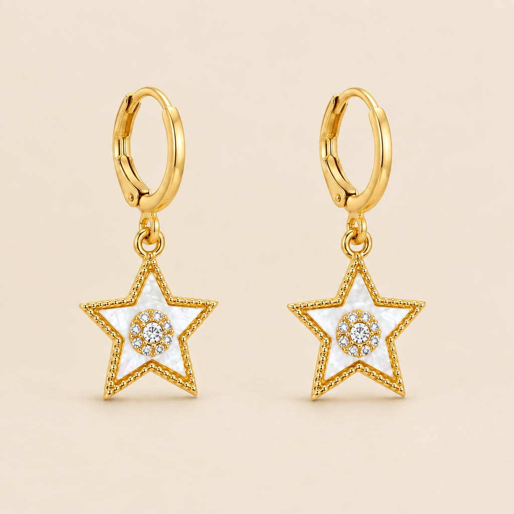 MOP Star Drop Earrings