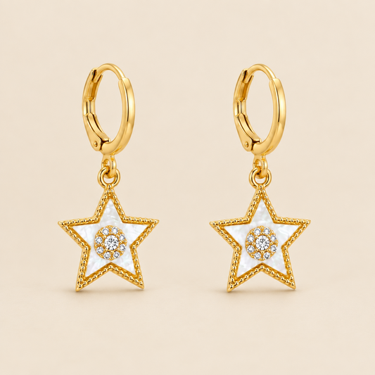 MOP Star Drop Earrings