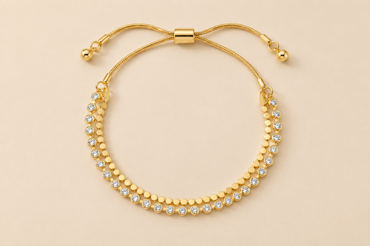 Layered Coloured Glass Stone Slider Bracelet