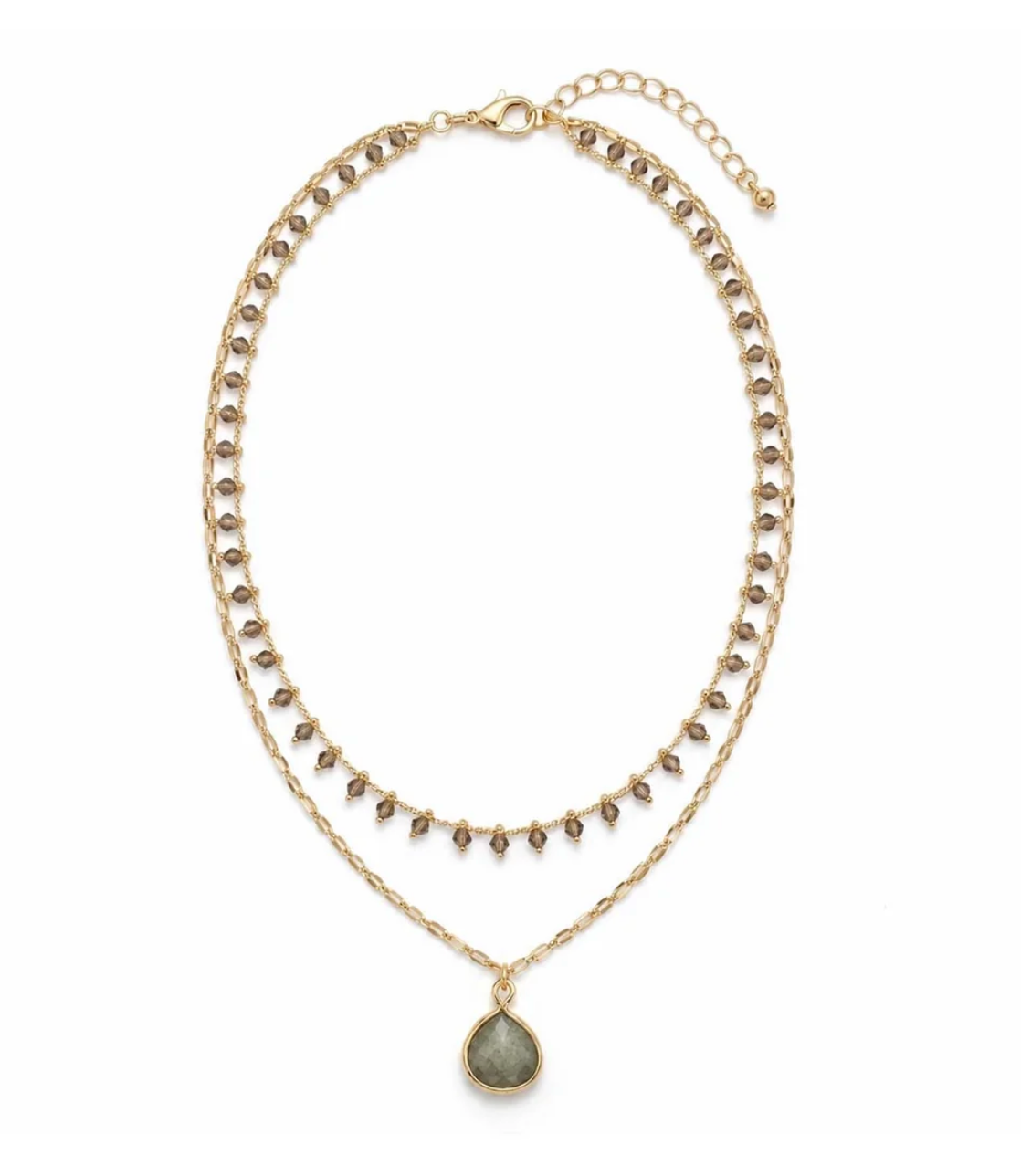 Delicate Double Layered Stone Necklace