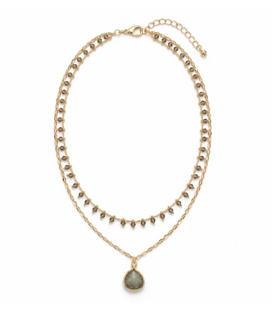 Delicate Double Layered Stone Necklace