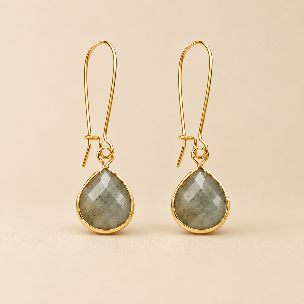 Delicate Stone Teardrop Earrings