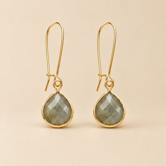 Delicate Stone Teardrop Earrings