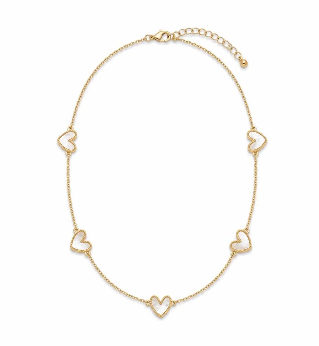 Five Hearts with MOP Necklace