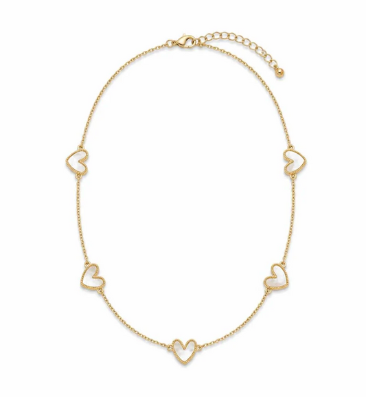 Five Hearts with MOP Necklace